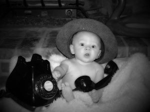 Telephone counseling became telephone contemplation for this mere babe.