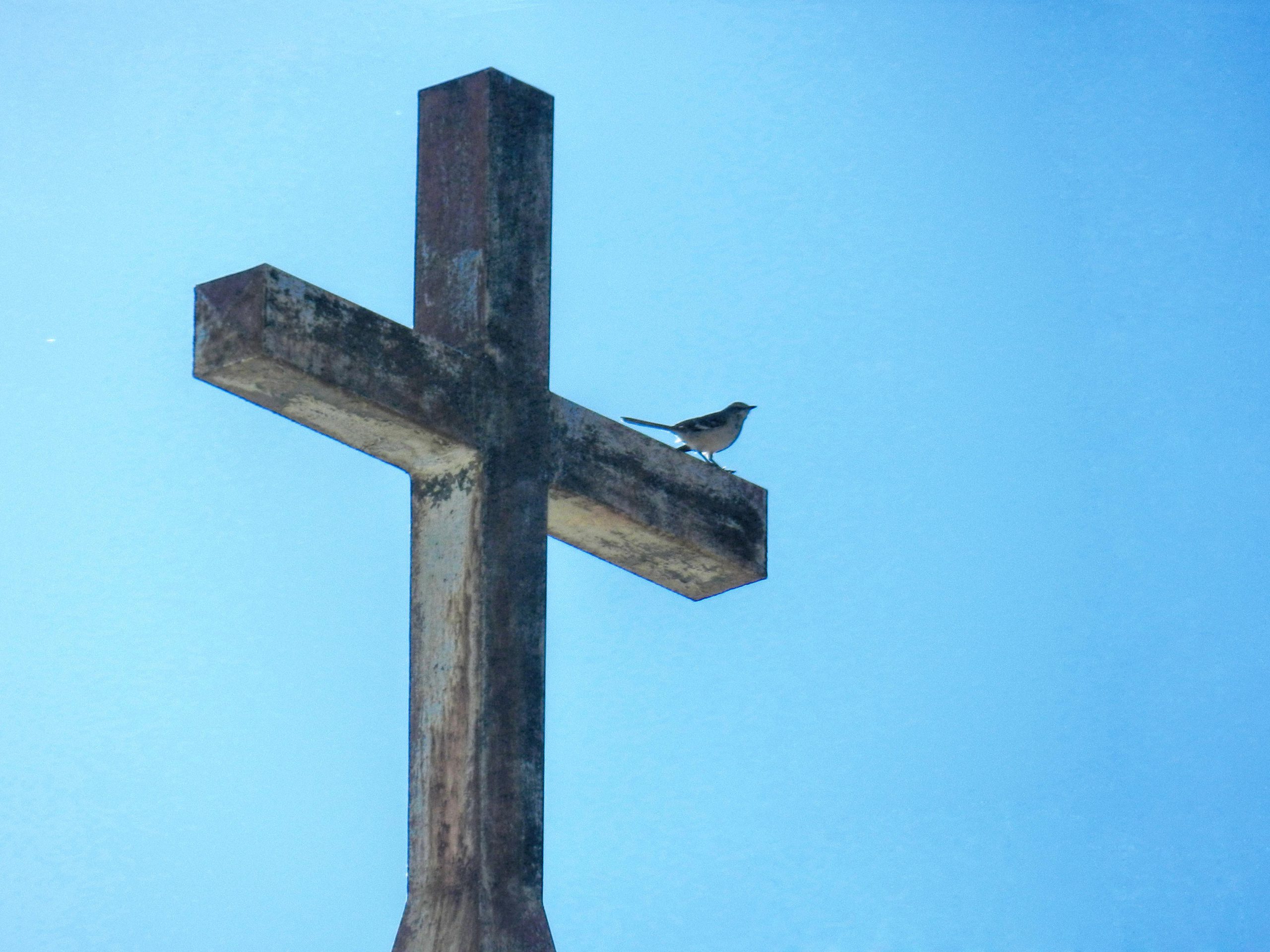 The empty cross signifies the risen Son.