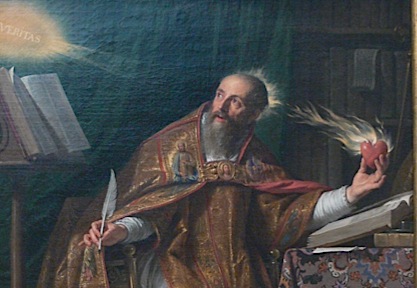 Augustine writing and cleansing his heart