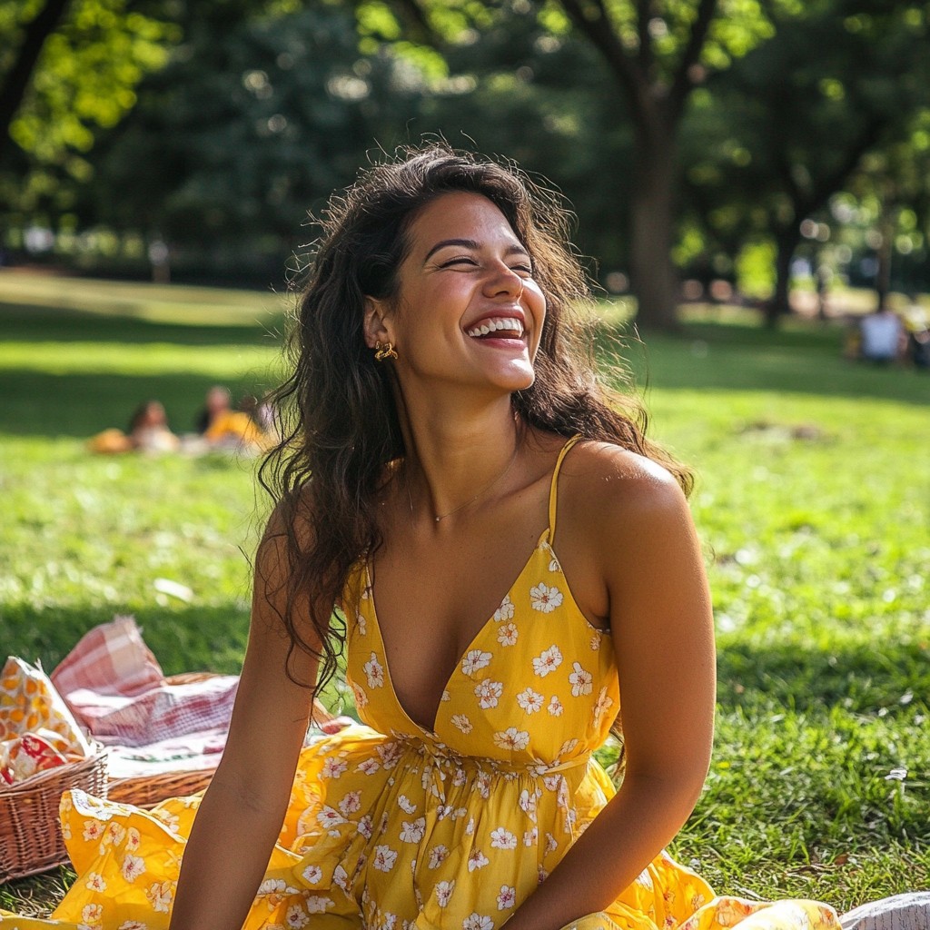 Stubborn grace in a flowery dress.